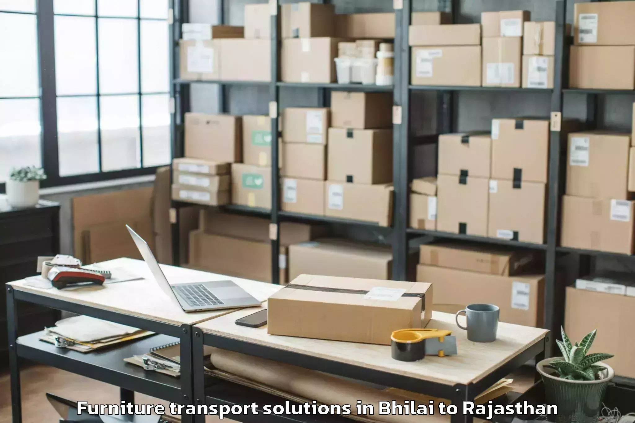 Affordable Bhilai to Baran Furniture Transport Solutions